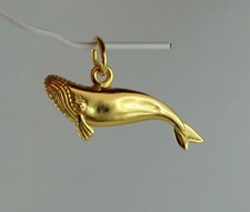 Wal Anhänger Sterling Silber vergoldet mit 1 Micron 18k Gelbgold Walfisch