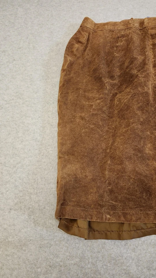 Hunt Club 裙子女式 16T 高棕色柔软麂皮绒皮革衬里背面拉链阅读 — 第 4/4 张图片