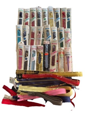 Huge Lot Of 40 Vintage & Modern Zippers Coats & Clark-Talon & More-Mix Variety