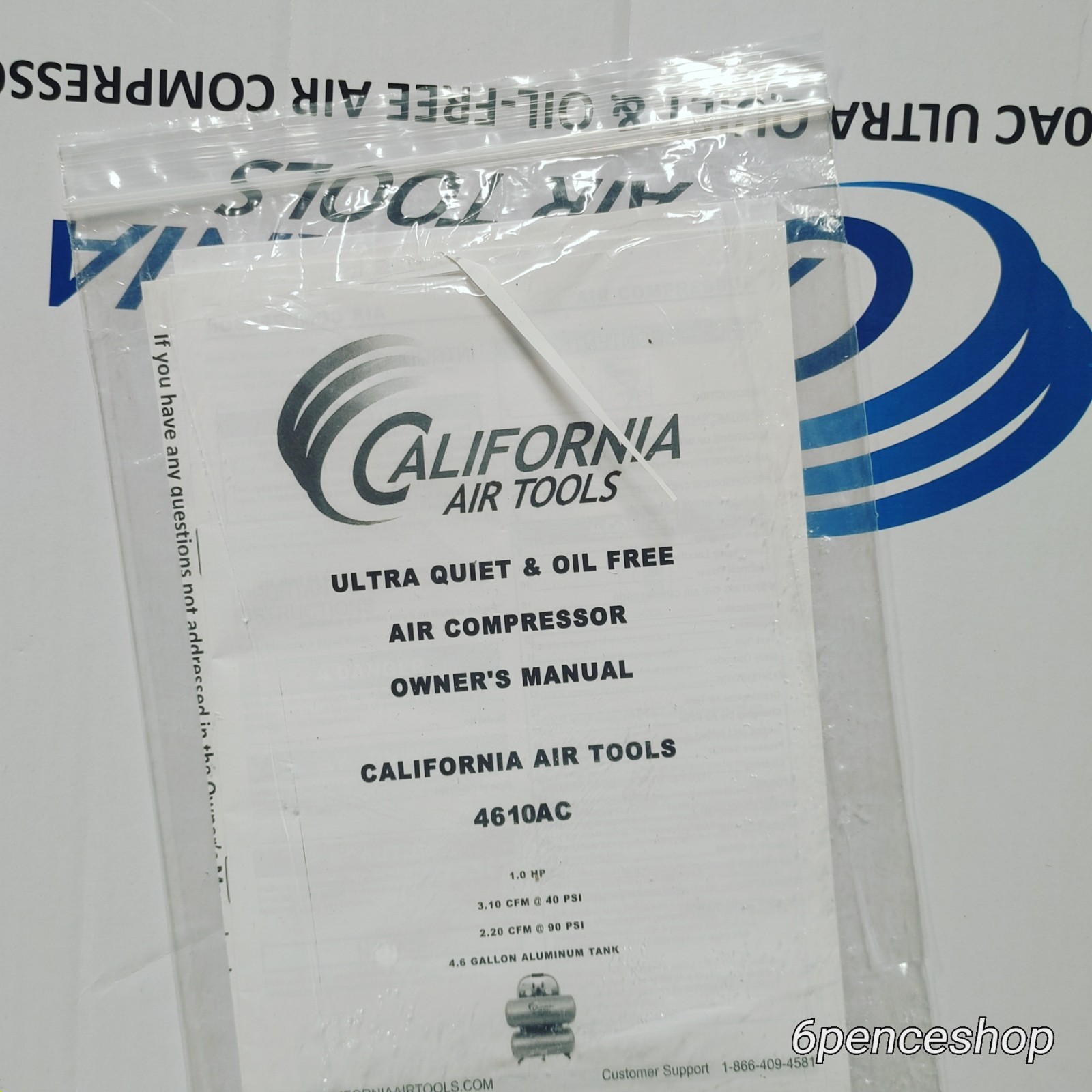 California Air Tools 4610AC Ultra Quiet Oil Free 4.6 Gallon Air Compressor 60 dB