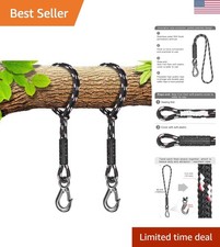 Versatile 39 Inch Tree Swing Ropes with Hooks - Heavy Duty, Indoor/Outdoor Setup