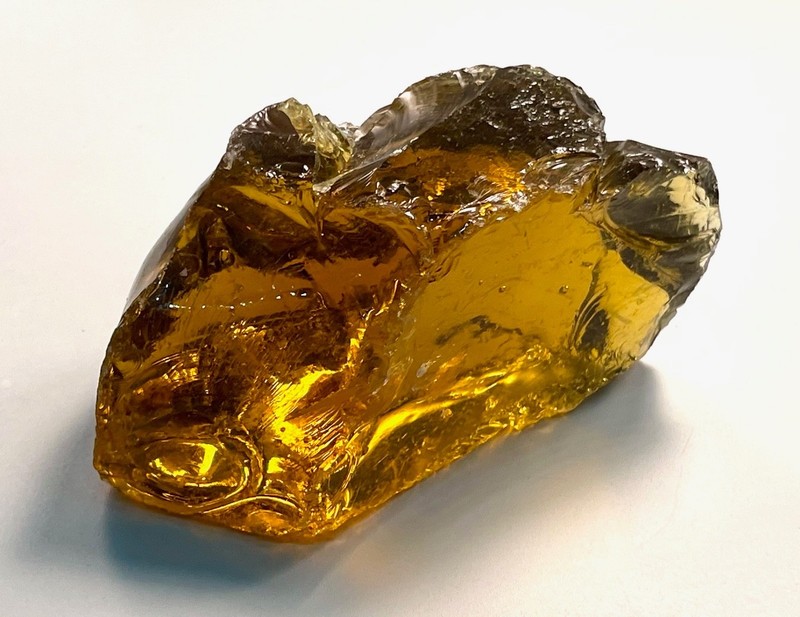 Amber Translucent Art Glass Cullet Slag Glass 1 lb 4.5 oz  6" X  3" X  3"