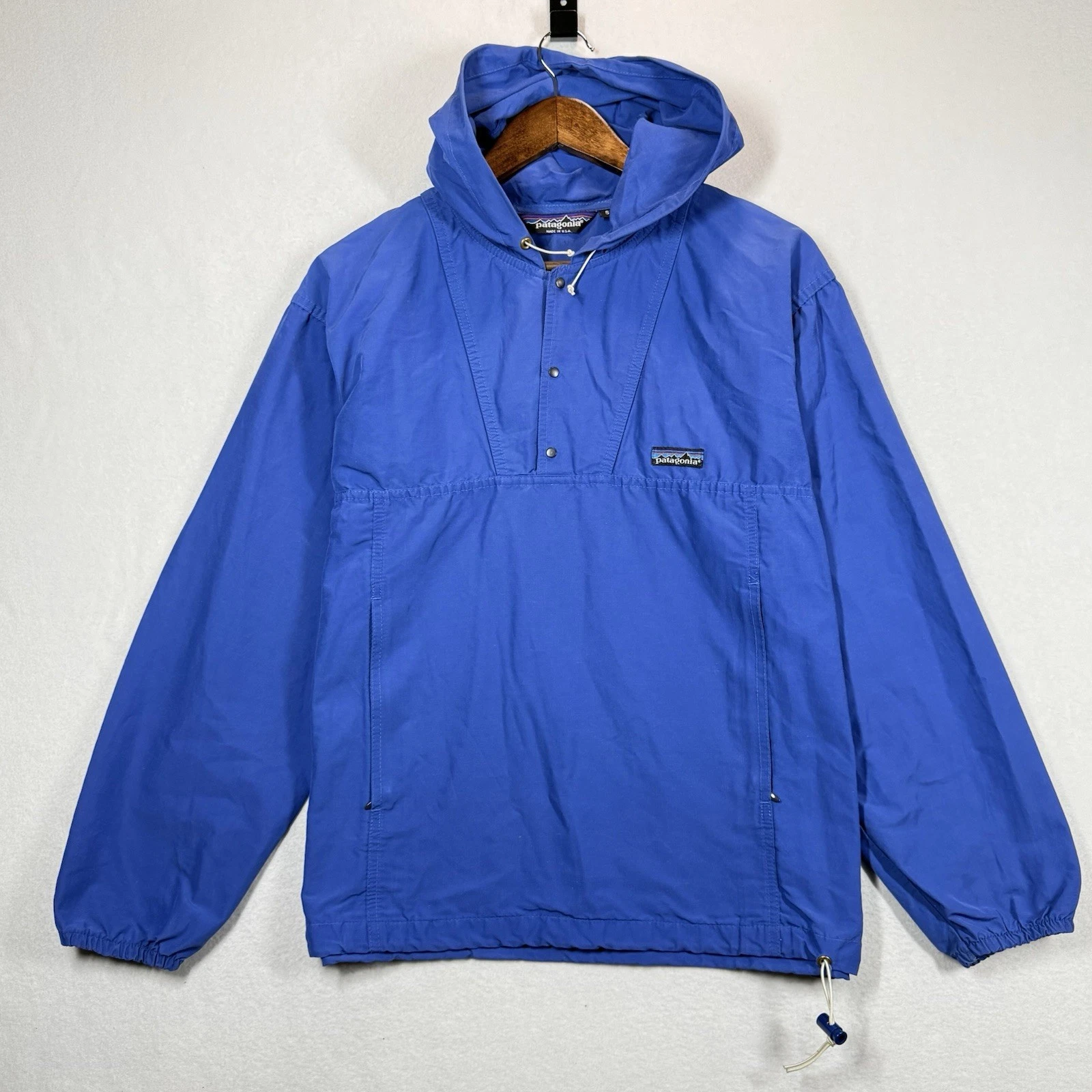 Vintage 1998 Patagonia Snap-T Anorak Mens S Blue Hooded Pullover Windbreaker USA