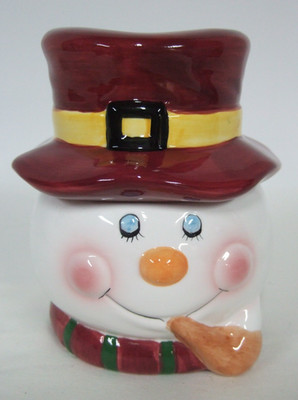 Young's Heartfelt Kitchen Creations Ceramic Snowman Candy Treat Jar