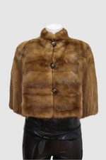 Women's MINT Mink Fur Stole Wrap Cape Wedding Bolero WEDDING Woman