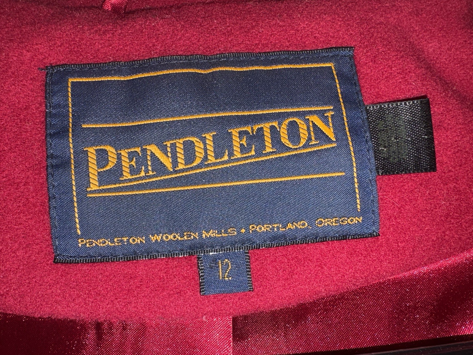Pendleton Red Hooded Pea Coat Button Closure Size… - image 3