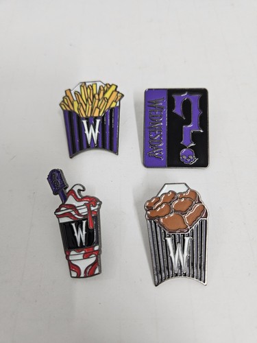 NEU Wendy’s x Wednesdays Adams Limited Edition Drive Thru Pop Up Pins (4)