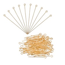 200Pcs Eye Pins Jewelry Findings Eye Pins 60mm Iron Eye Pins Rose Gold