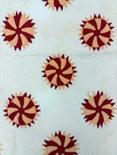 Antique Civil War era compass cheddar quilt KC Chiefs colors