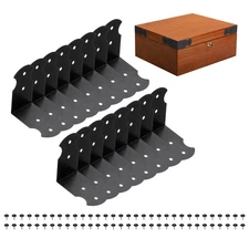 16 Pcs Decorative Corner Brackets, 1.7"x1.7"x1" Metal Corner Protectors, Black