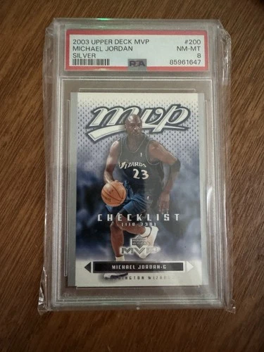 Michael Jordan 2003-04 Upper Deck MVP Silver Parallel Card 200 psa 8