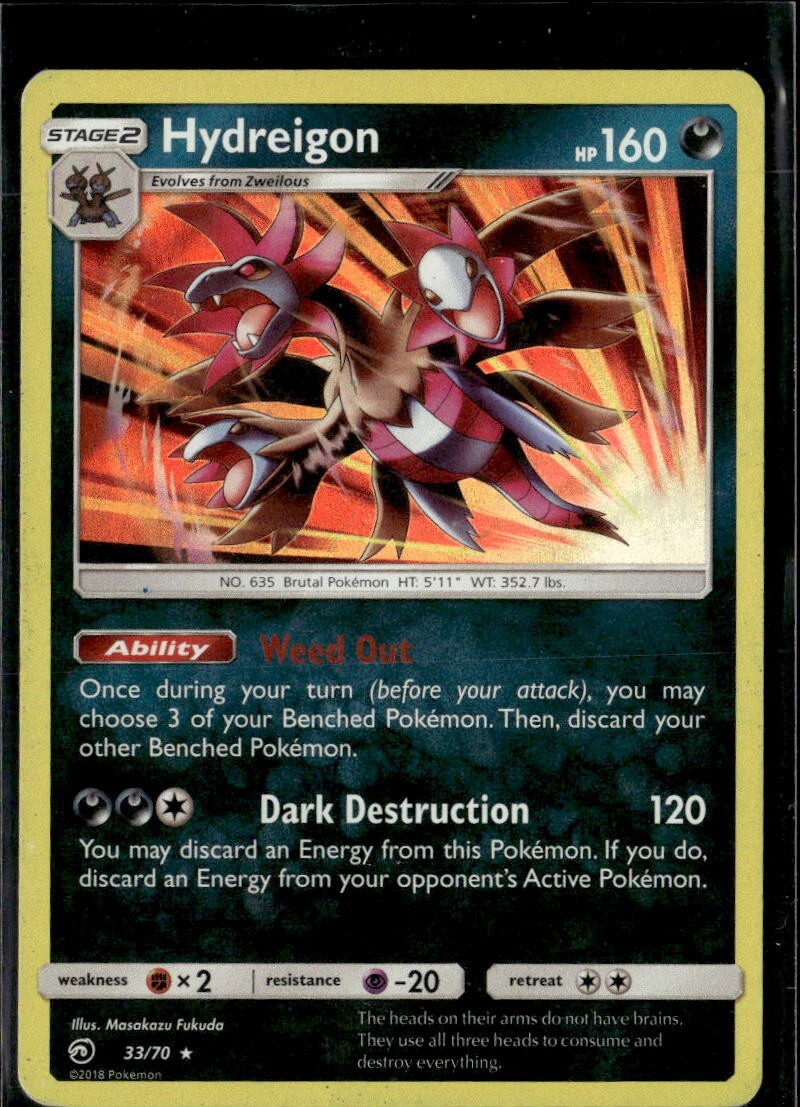 Pokemon Hydreigon 33/70 Dragon Majesty Holo Rare