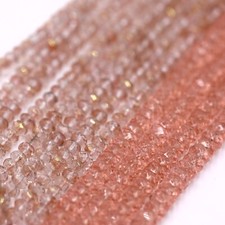 Faceted Pink Czech Glass Rondelle Spacer Beads 3x5mm  3x6mm  PCG16 