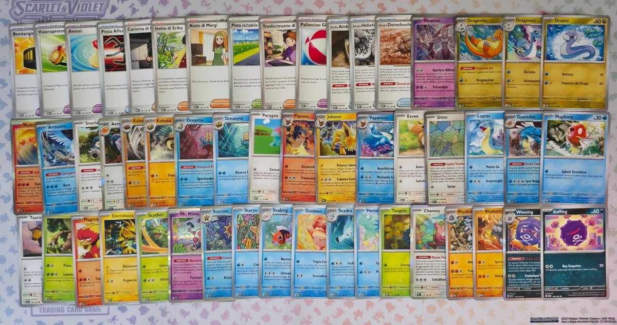 Box 60 Carte Pokémon - 49 Comuni + 10 Holo + 1 Rara - Con Sleeve Protettive, Edizioni Miste, Regalo Perfetto Per Collezionisti E Giocatori