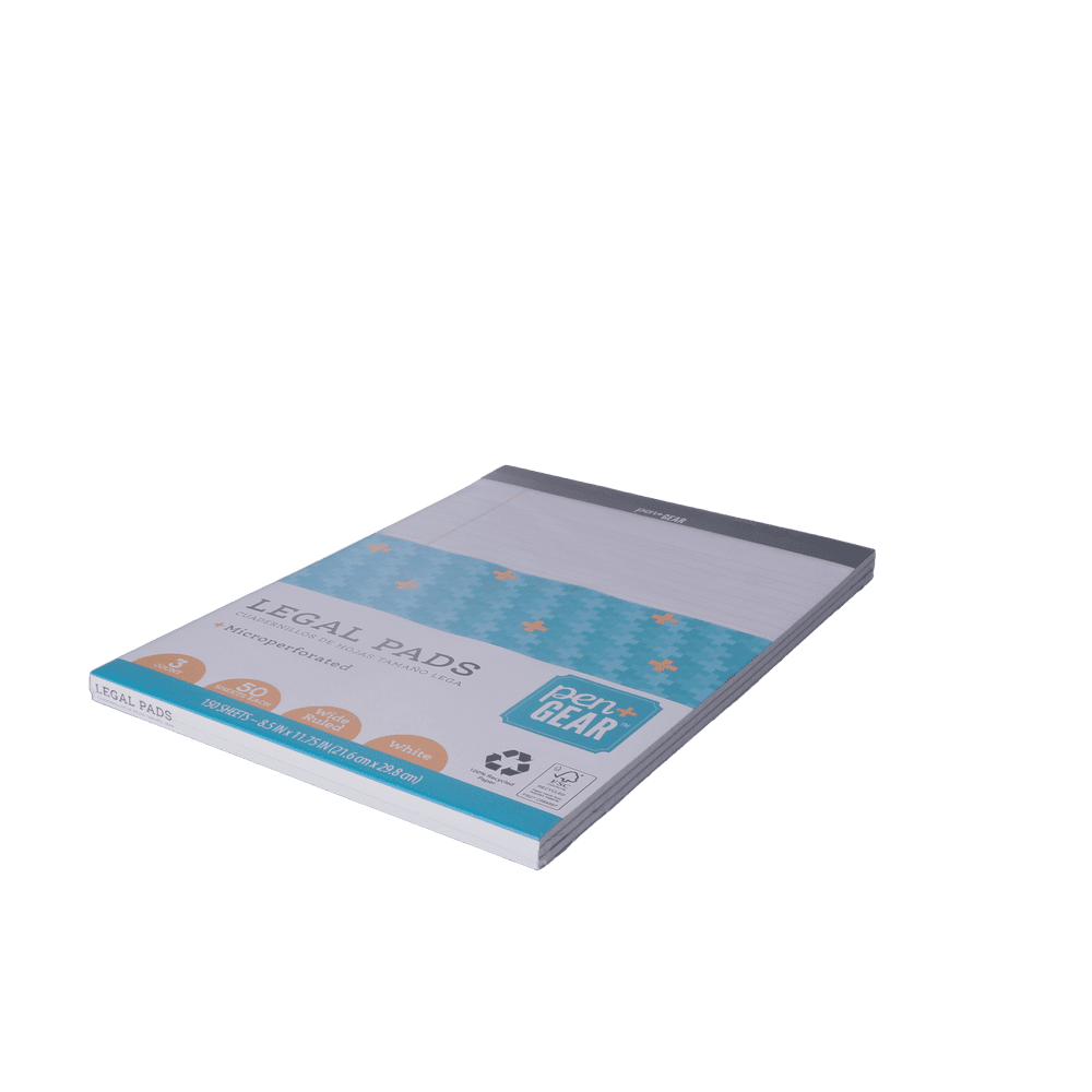 Pen + Gear Perforated Legal Pad, 8.5" x 11" White Color Paper 50 Sheets