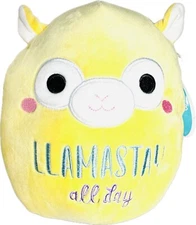 Squishmallow 2021 LAFI Llamastay All Day 8" Yellow Llama Plush KellyToy