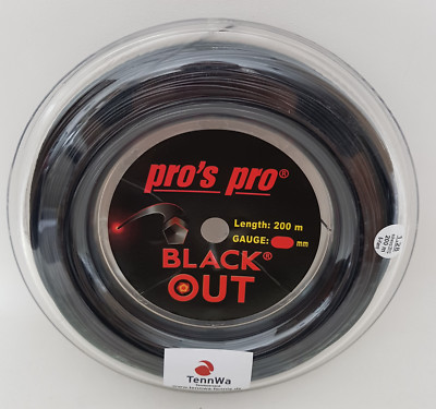 200m (0,16 /lfd. m) Pros Pro BLACKOUT 1,24mm - schwarz + Spin, Tennissaite