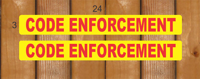 Yellow & Red CODE ENFORCEMENT Magnetic Signs 3