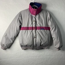 Vintage Powderhorn Mountaineering Down Puffer Jacket Youth Sz 12 Gray USA Made