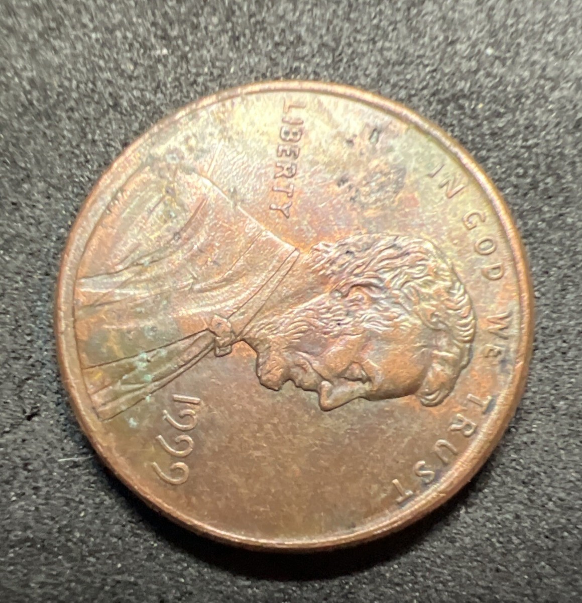 1999 Lincoln Penny Wide AM FS-901 + Strikethrough Red/Brown Light