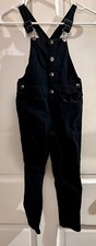 OshKosh B'gosh Overalls Girls Size 6/6X Black Skinny Leg Stretch 