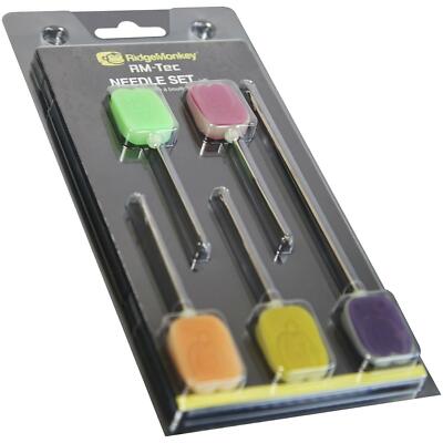 RidgeMonkey RM-Tec Needle Set 5 Fishing Baiting Needles Boilie Braid Stick Tools