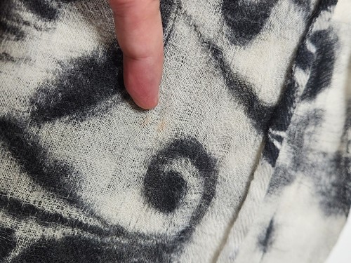 Lucky Brand Womens 100% Wool Scarf Paisley Floral Rectangle Gray 75" x 25" - Picture 4 of 5