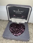 Vtg 3" Waterford Crystal Amethyst Purple Heart Shaped Paperweight Hand Cooler