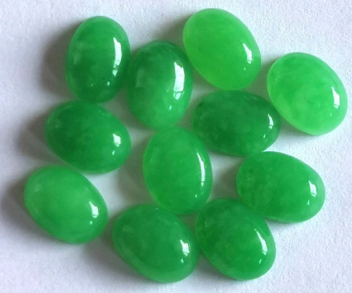 TOP SALE Natural GREEN JADE 3X5 mm To 18X25 mm OVAL Cabochon