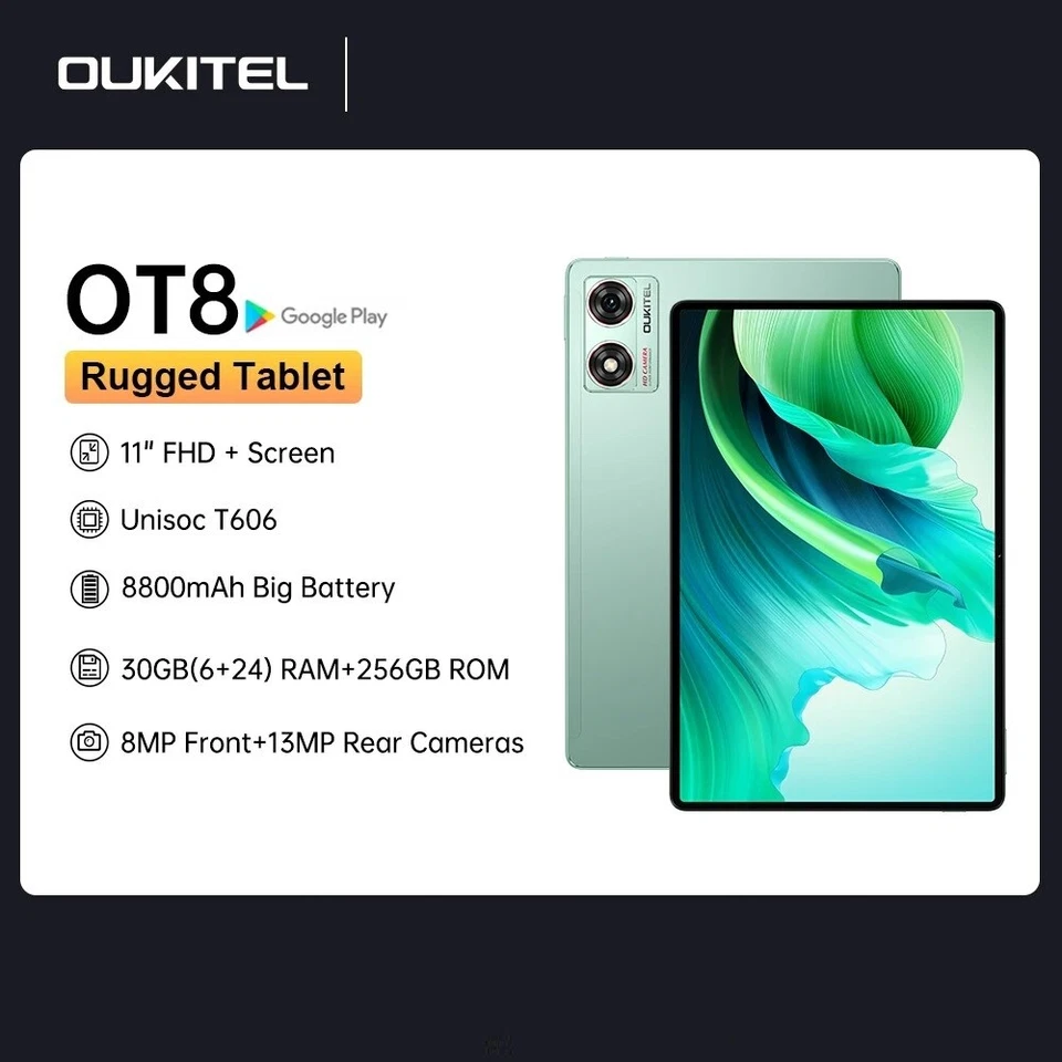 Oukitel OT8 11" Schlank 4G Tablets 6GB+256GB 8800mAh Android 13 Pad Dual Kamera - Bild 2 von 4