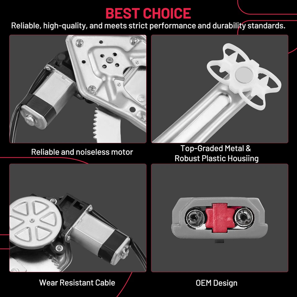Lado del conductor delantero izquierdo para Ford Ranger 1993-2011 regulador de ventana con motor Foto 2 de 4