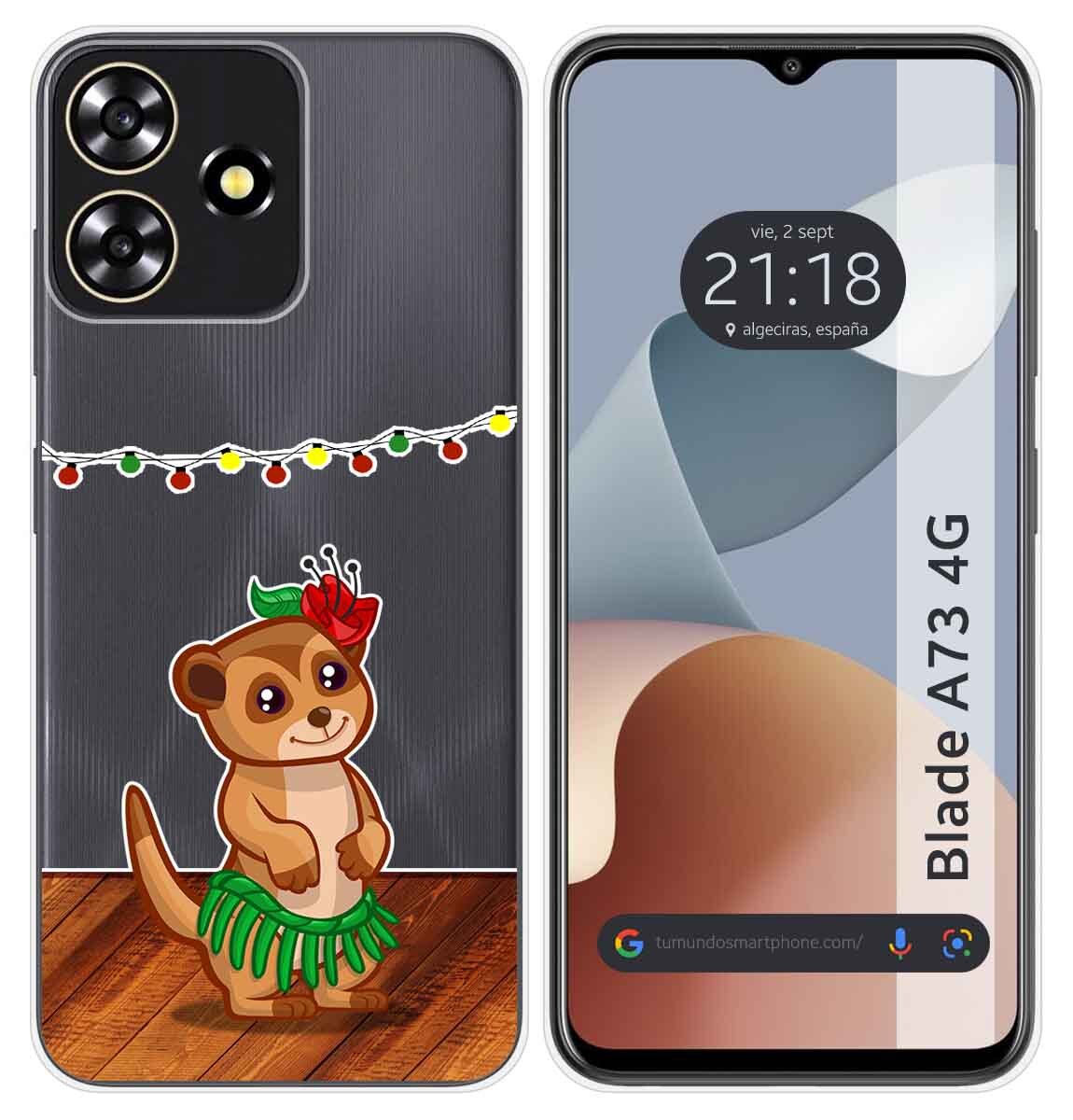 Cover Silicone Trasparente per ZTE Blade A73 4g Disegno Meerkat Disegni