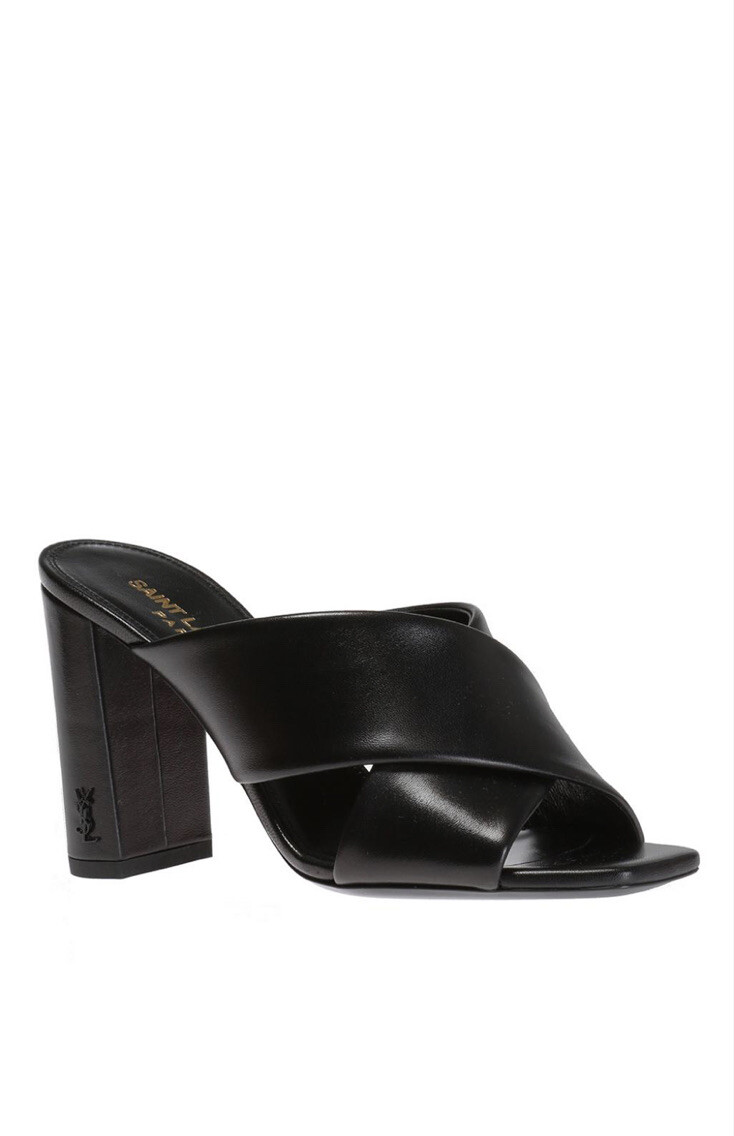 Saint Laurent LouLou Mule tacco alto nero (Nero) taglia 38 5