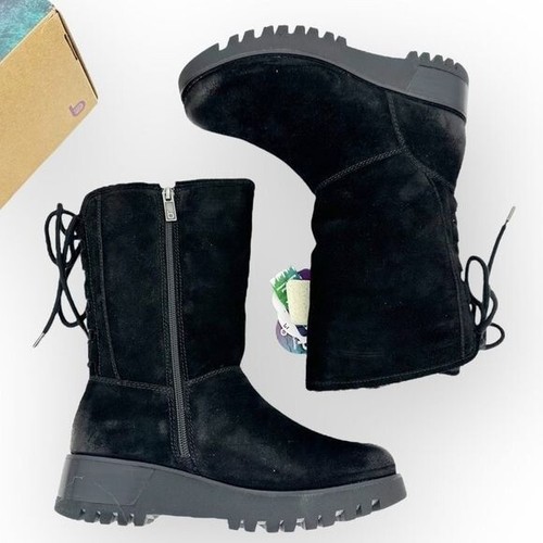 Bionica NIB Canita Black Suede Sherpa-Lined Waterproof Boot - size 7 All-Weather - Picture 10 of 11