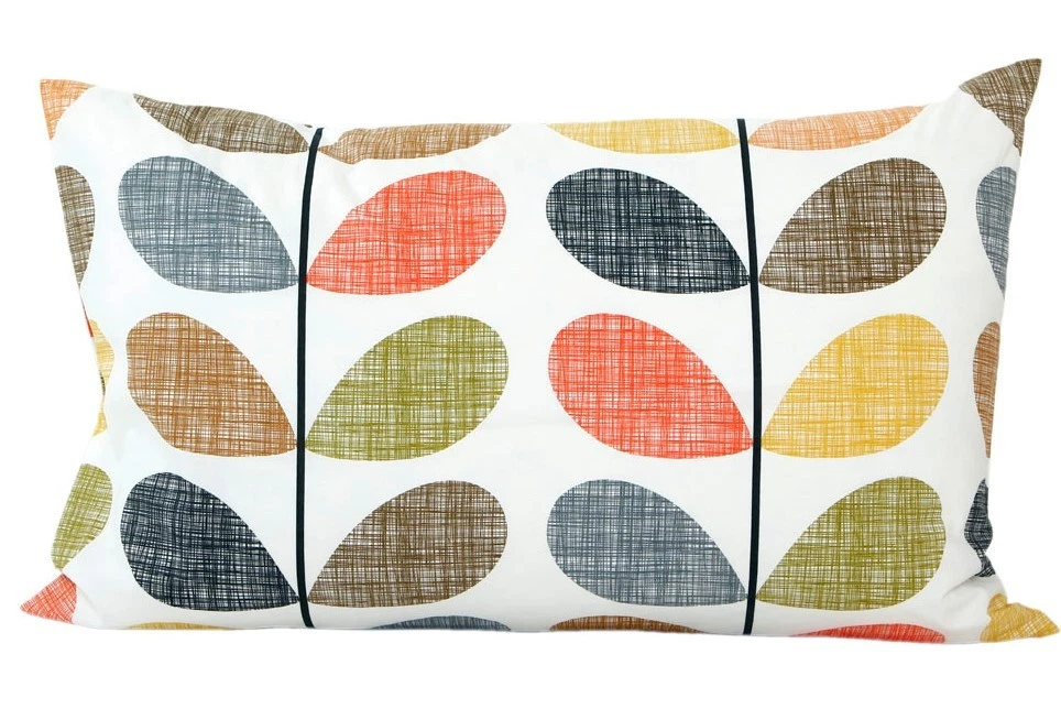 BNIB ORLA KIELY 100 COMBED COTTON SCRIBBLE STEM MULTI SHAMS PILLOWCASES PAIR