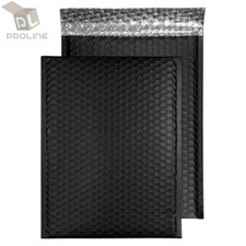 200 2 Matte Metallic Black Poly Bubble Mailers 8.5x12 Inner 8.5x11 