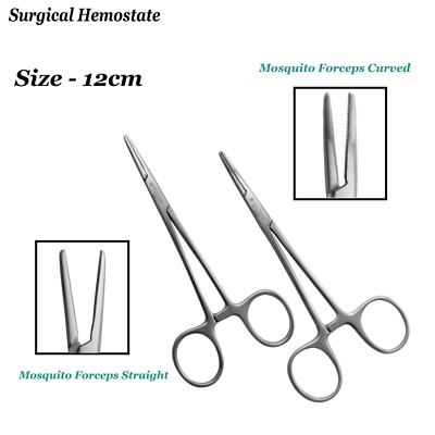 Straight & Curved Mosquito Hemostat Forceps Pediatric Dental Ophthalmic Surgery