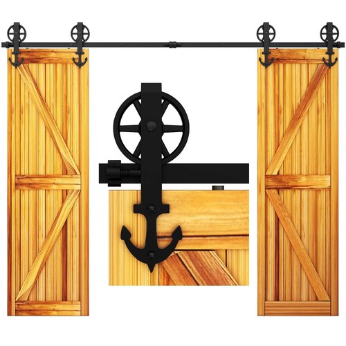 CCJH 1-4M Puerta Corredera Granero Hardware Sistema de Rieles para Usar Puerta de Madera - Imagen 11 de 27