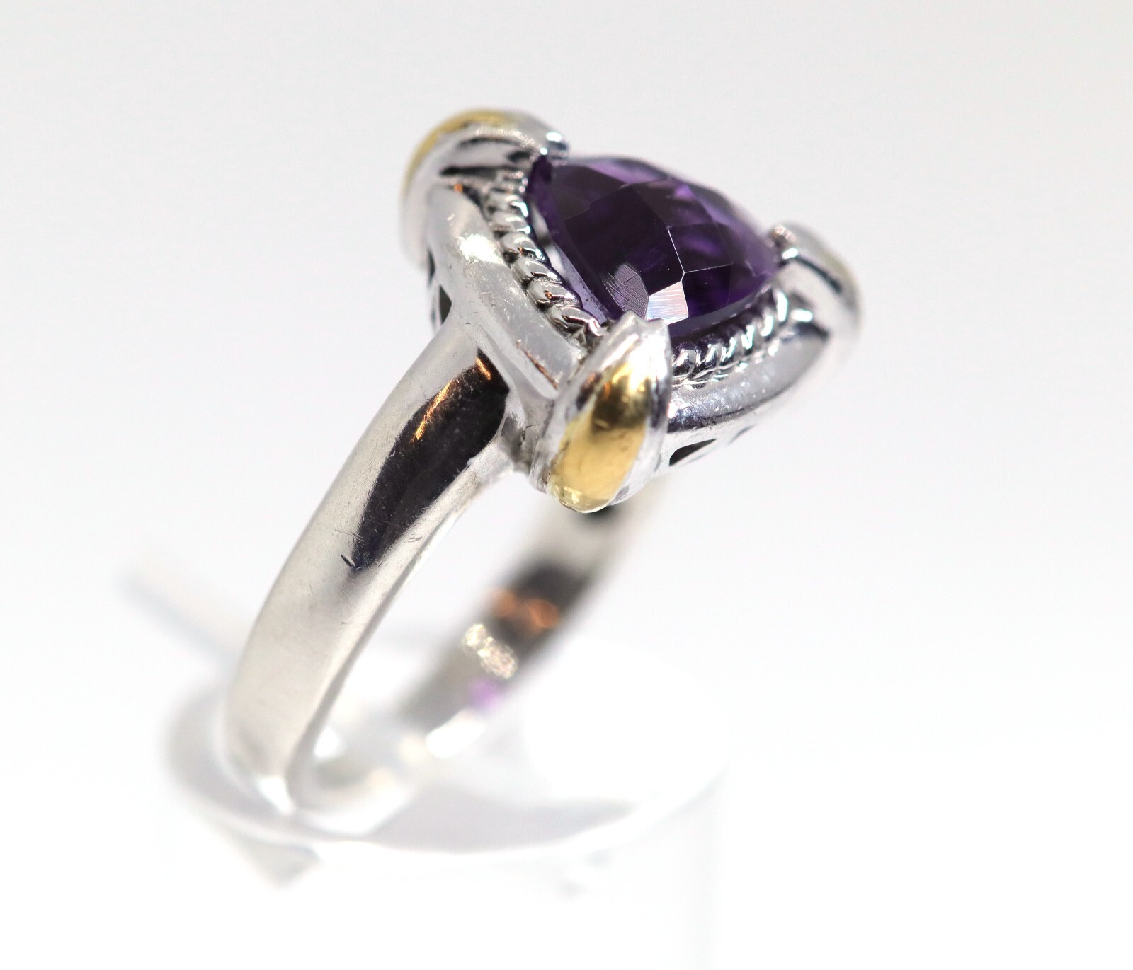 Sterling Silver Ring (925) + 3. Square Amethyst &… - image 4