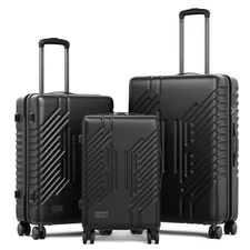 3 Piece Set Luggage Aluminum Frame Hard Shell Suitcase TSA Lock w/ Spinner Wheel