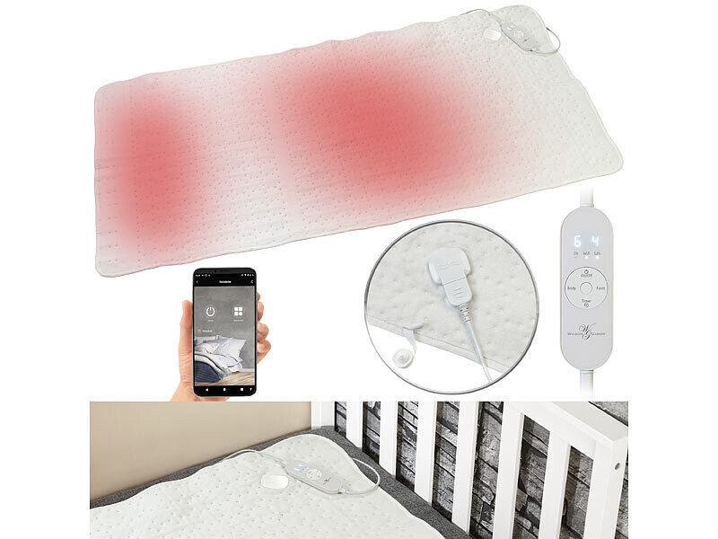 Sur-matelas chauffant 160x80 cm Wilson avec 2 zones de température réglables