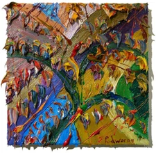 ORIGINAL OIL█PAINTING VINTAGE█ART█SIGNED POP OUTSIDER ABSTRACT OUTSIDER█NATURE A