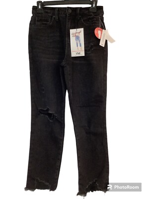 YMI Dream Jeans, Junior Dream Fit Raw Hem Destruction Ankle Jeans Sizes 5/27