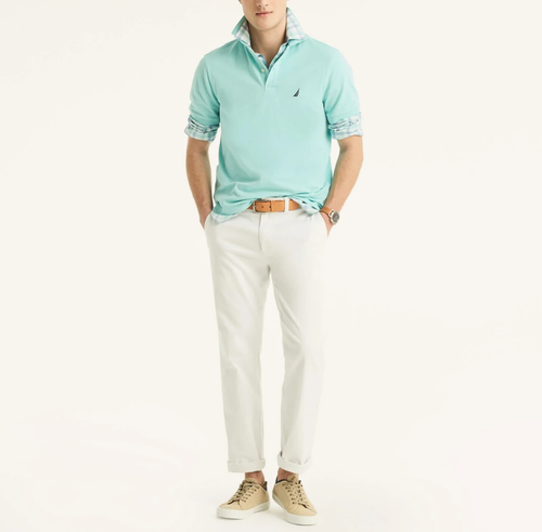 NWT Nautica Men's Classic Fit Short Sleeve Performance Deck Solid Polo Shirt - 第 44/71 張圖片