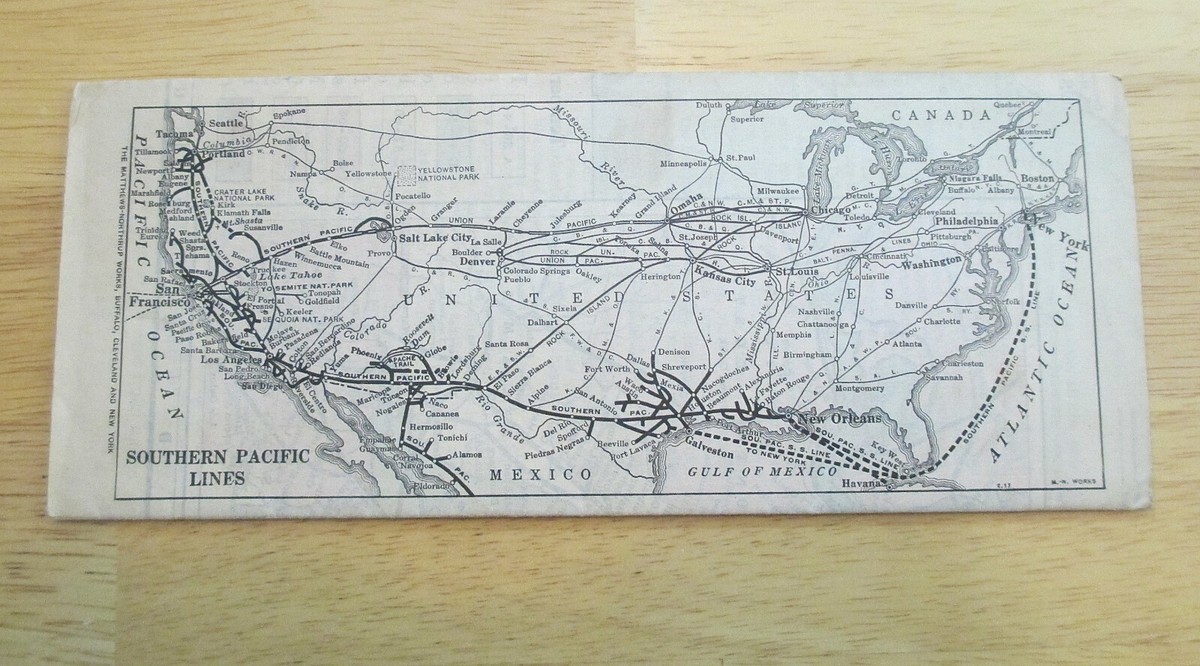 1960年代 サザン・パシフィック鉄道 蒸気機関車 マップ 路線図付き 洋書 vintage 1949 SOUTHERN PACIFIC RAILROAD Division Maps Book