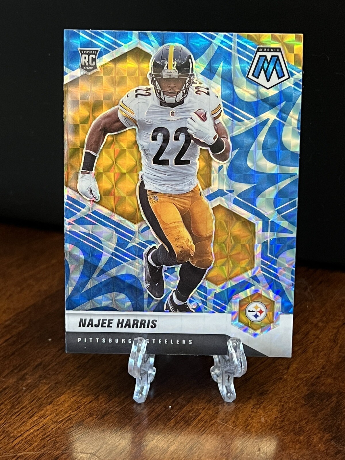 2021 Panini Mosaic - Rookies Mosaic Reactive Blue Prizm #313 Najee Harris (RC)
