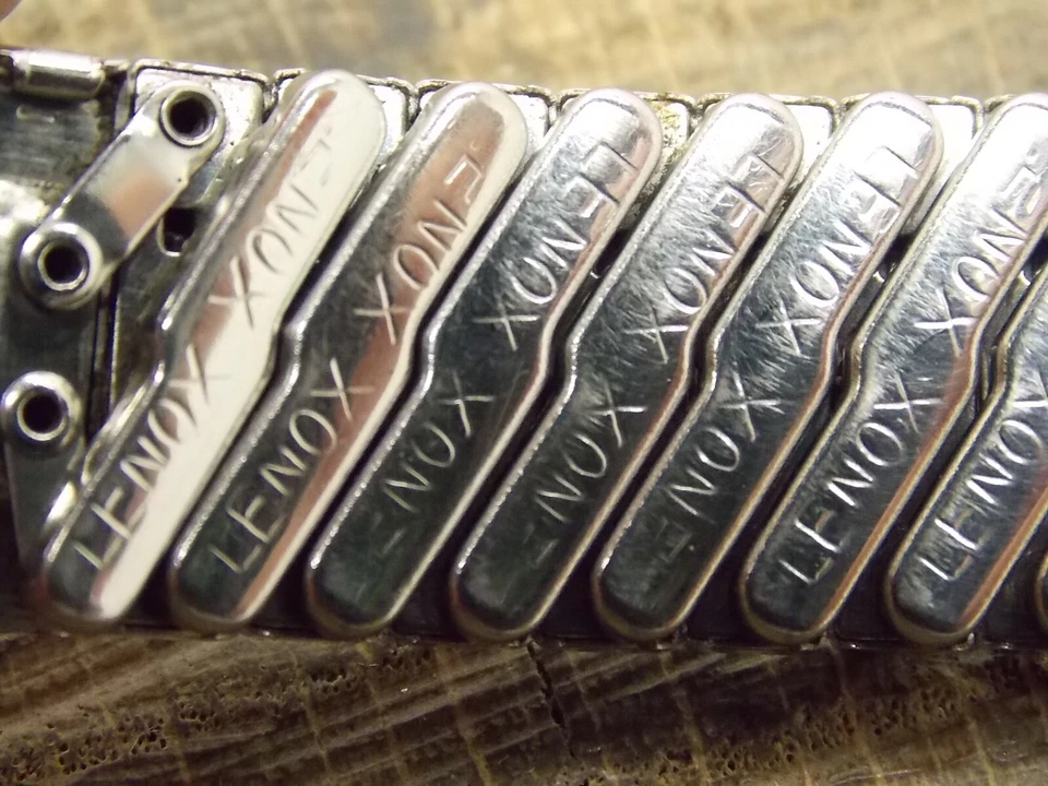 Pulsera de acero inoxidable Lenox 17,5 mm de expansión correa de reloj vintage usada Foto 3 de 4
