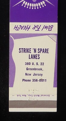 1960s BOWLING Strike 'N Spare Lanes Lose Your Waistline Greenbrook NJ Somerset C