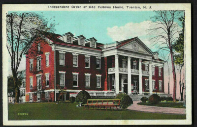 Vtg view ODD FELLOWS HOME, TRENTON, NEW JERSEY; Postcard Nov.1906