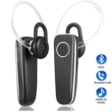 Wireless Bluetooth Noise Cancelling Trucker Headset Earpiece For Driving Black